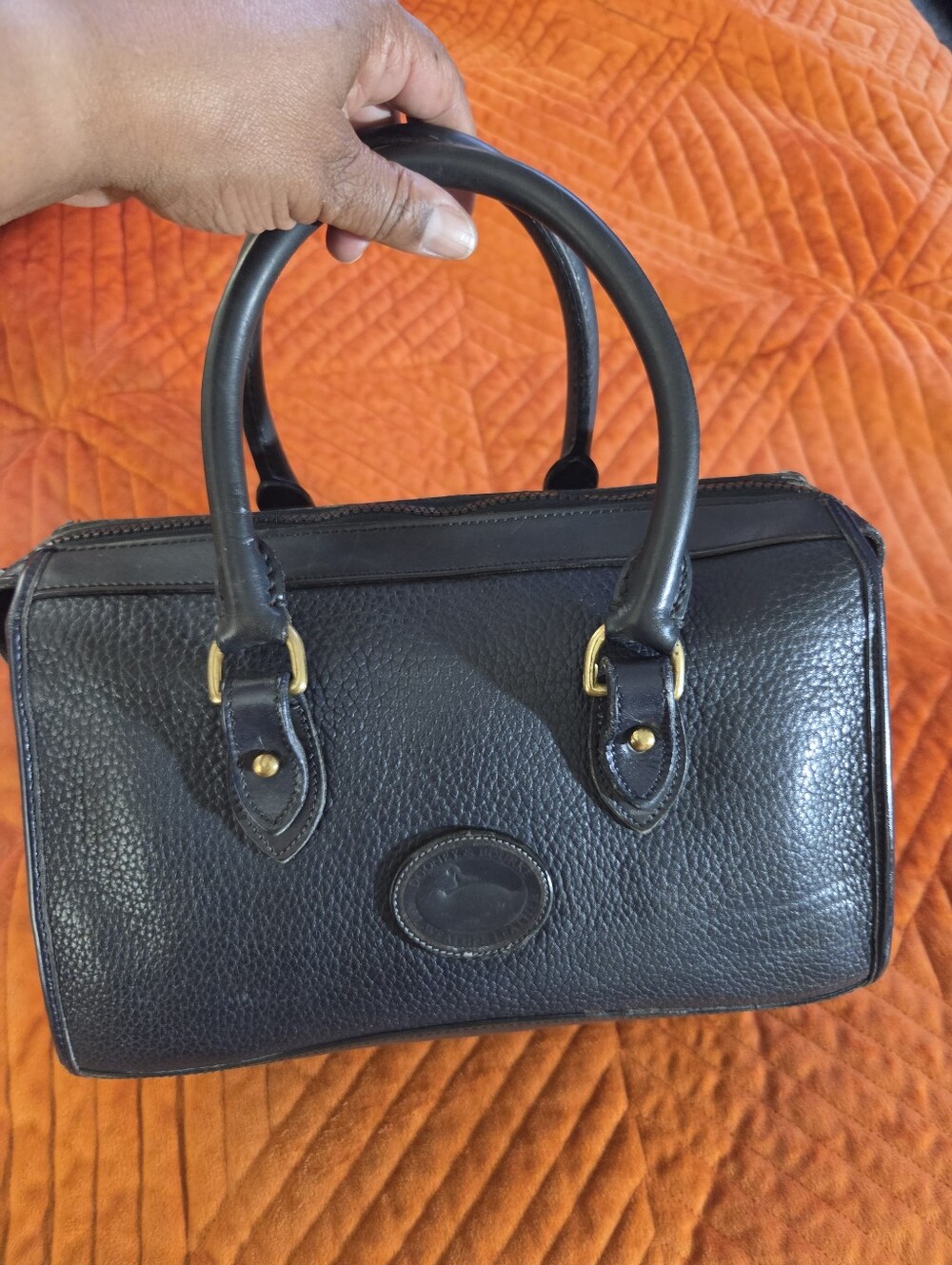 Vintage Dooney & Bourke Navy Leather Satchel USA